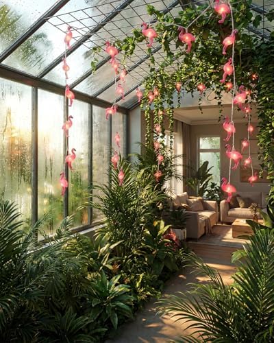 SUNSGNE 8.5FT 10 LED Flamingo String Lights, Pink Party String Lights - Image 7
