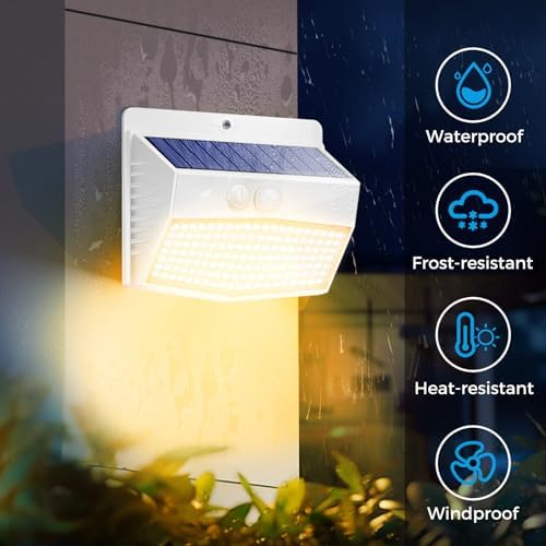 Peasur 4 Pack Solar Motion Sensor Lights Outdoor Waterproof with 3 Modes - Image 4