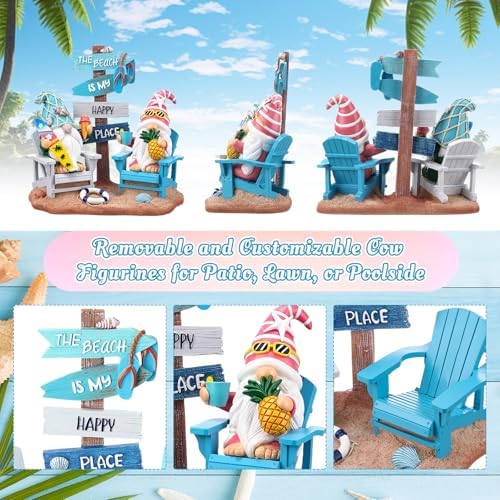Wonderjune Beach House Decor Resin Sign Figurine for Mantle,Gnome - Image 4