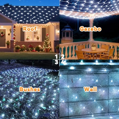 LitHome 21FT x 5FT Christmas Net Lights Outdoor Mesh Lights Connectable - Image 5