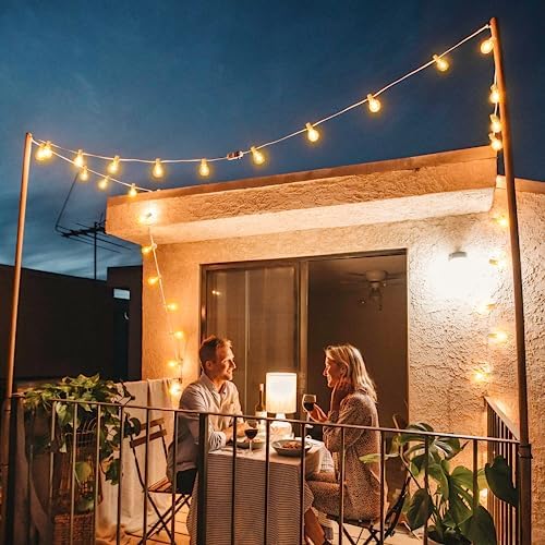 Mlambert 100Ft LED Outdoor String Lights, Dimmable Waterproof G40 Globe Patio Lights with 50+3 2700K Shatterproof Bulbs for Cafe Bistro-White Cord - Image 5