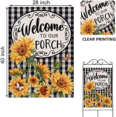 Home Decorative Welcome to Our Porch Spring Summer Sunflower House - Image 2