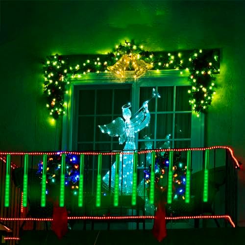 Green Meteor Shower Lights for Halloween Christmas Alien Decoration Outdoor - Image 3