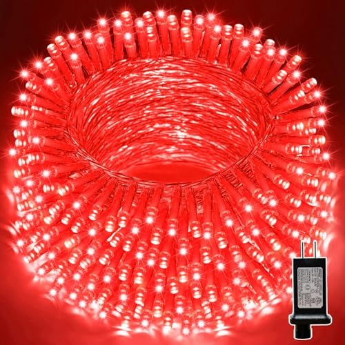 LAMPHOME 200 LED 66ft Valentines Decorative Mini Lights, Red String Lights Outdoor Valentines Day Decorations,Christmas Fairy String Lights Plug in, 16 Lighting Modes Waterproof for Tree Wedding Party by ULL