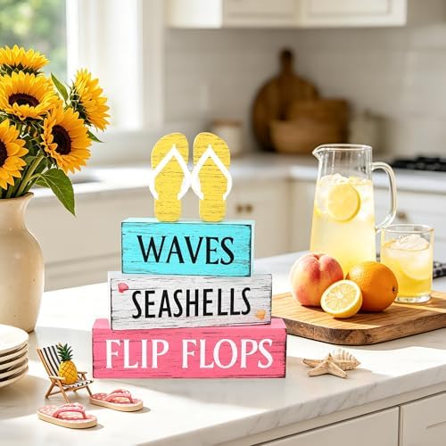 4 Pcs Summer Wooden Table Decor, Summer Decorations for Home - Image 5