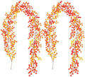 Thiccywoov 2 Pack 6 ft Fall Berry Garland Artificial Autumn Orange Vine by Jgiusenfg
