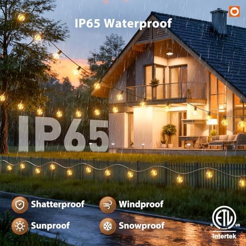 addlon Outdoor String Lights 100FT G40 with Remote 54 LED Shatterproof Bulb - Image 3