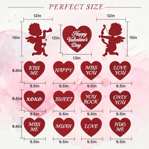15 PCS Valentine's Day Decorations Valentine's Day Yard Signs, Valentines Love Heart Outdoor Decorations, Happy Valentines Day Heart Yard Signs, Valentine's Day Wedding Anniversary Outdoor Decor SetLawn Pathway Decor - Image 2