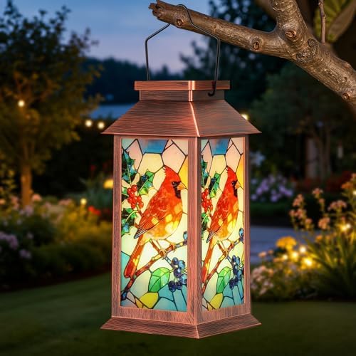 Solar Lanterns Outdoor Waterproof, Cardinal Solar Lights Hanging Lanterns by OxyLED