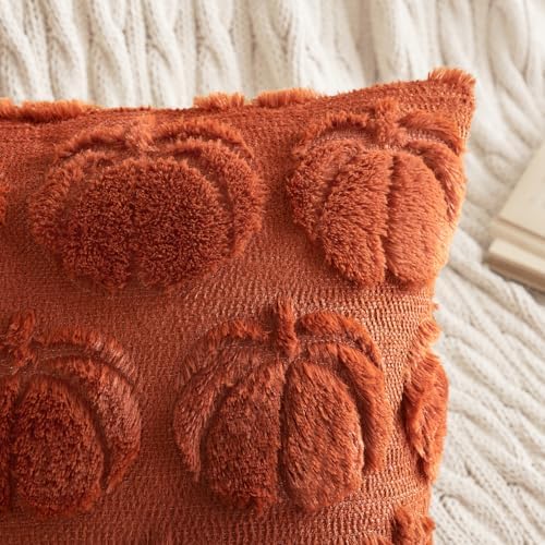 MIULEE Fall Pillow Covers Pumpkin Fall Decor 18x18 Rust - Image 2