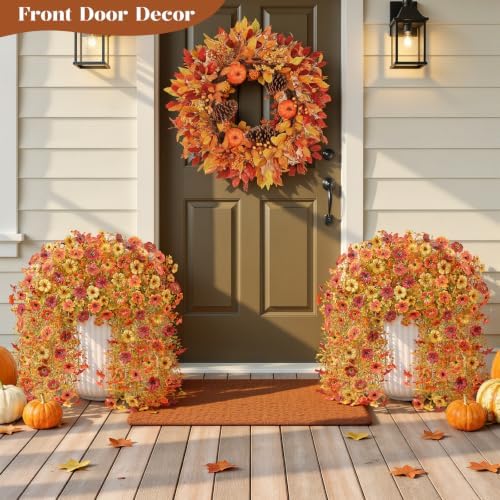 Alupssuc 8 PCS Fall Hanging Flowers Artificial for Outdoor Indoor Decor - Image 3