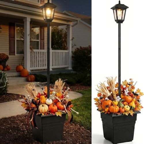 PASAMIC 72" Solar Lamp Post with Planter, 4 Gallon Large Planter Base for Added Stability, Decorative Dusk to Dawn Solar Lamp Post for Front Yard, Driveway, Walkway, Patio & Garden by PASAMIC