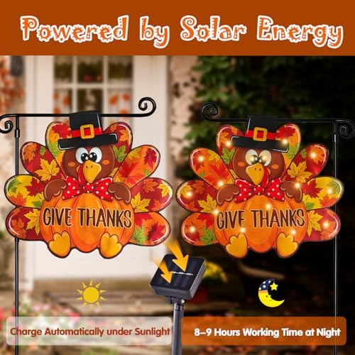 Thanksgiving Garden Flag, Turkey Fall Porch Decor, 12x18 In - Image 6