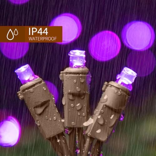 LAMPHOME Purple Halloween Lights, 21.6FT100 LED Halloween String Lights, Waterproof & Connectable Mini Christmas Light, Plug in for Indoor Outdoor Holiday Christmas Party Bedroom Decorations - Image 3