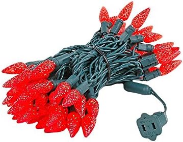 Novelty Lights 24FT 70 LED C6 Red Christmas String Lights, Green Wire - Image 6