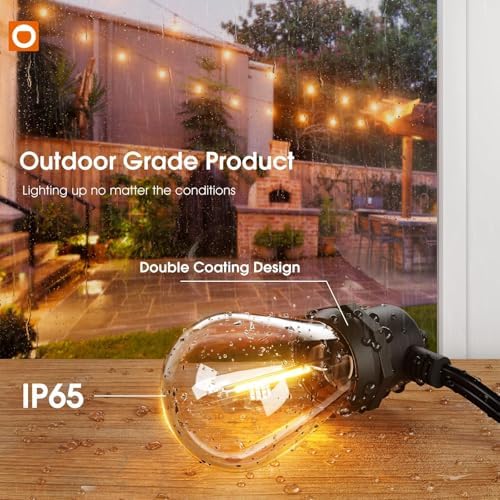 addlon 50FT Outdoor String Lights with 16 Edison LED Dimmable Waterproof - Image 2