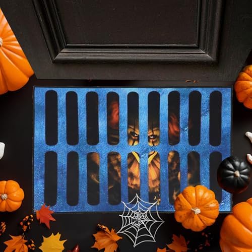 3D Illusion Clown Door Mat, Horror Movie Sewer Doormat, Indoor/Outdoor Welcome Rug (B) by MISEDI