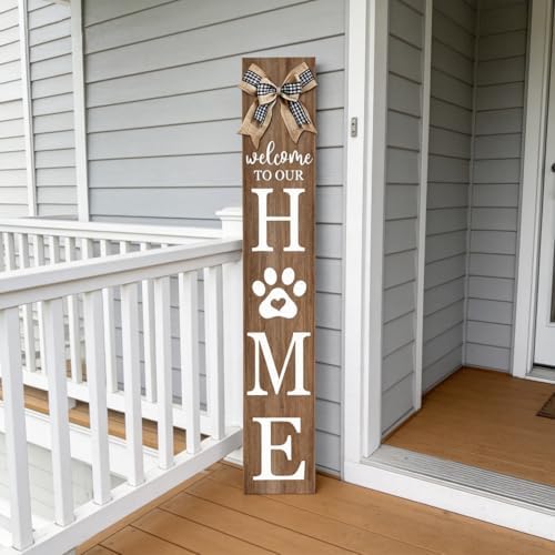Welcome to Our Home Front Door Sign, 47"X8", Wood - Image 5