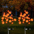 2 Pack Fall Decor Thanksgiving Decorations Lights Solar Lights Outdoor with 3D Maple Pumpkin, 8 Modes Fall Thanksgiving Lights Outdoor Solar Lights Waterproof for Yard Decor by Sakayo
