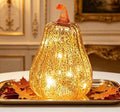 Fall Decorations for Home,Mercury Glass Pumpkin Lights with Timer(Rosegold) by CFDECORCandlesandHolders