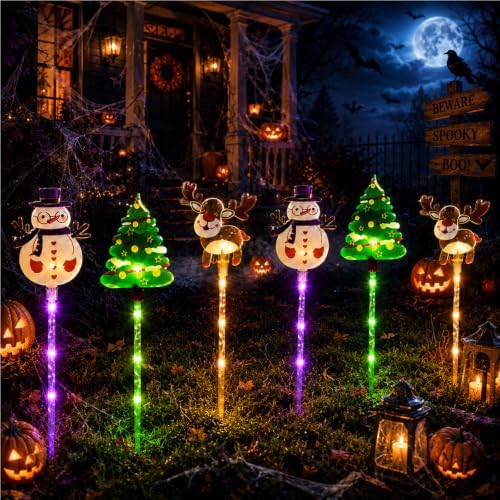 Solar Christmas Lights Outdoor, Yard Decor for Garden, Lawn and Pathway by Vioshon