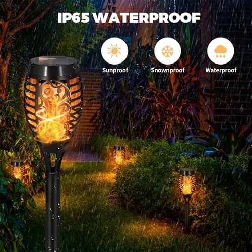 8 Pack Solar Pathway Lights Outdoor, Solar Torches Lights Halloween Decor - Image 2