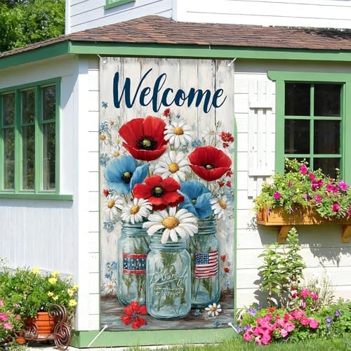 Patriotic Welcome Door Cover, 70.86" X 35.43" Door Banner - Image 5