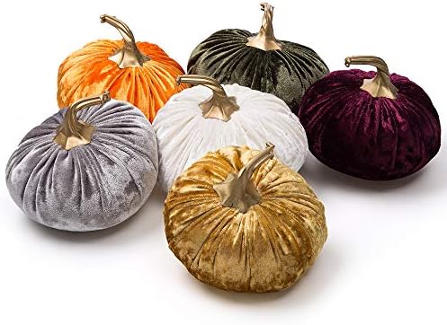 Ogrmar 6PCS Handmade Velvet Pumpkins for Halloween Thanksgiving Decoration by Ogrmar