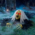 JOYIN Zombie Halloween Decoration Outdoor Witch Groundbreaker Halloween Graveyard Decor Outside, Scary Zombie Props with Sound Effect & Lighted Eyes for Haunted House, Lawn Yard Decorations by JOYIN
