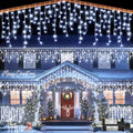 33ft Icicle Christmas Lights Outdoor 400LEDs 75 Drops White String Lights by Nielfoi