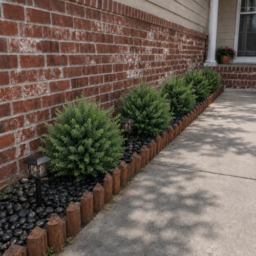 PATIO CHOICE Topiary Trees Artificial Outdoor Cedar Ball Trees with Ground Spike Set of 2 22" Fake Outdoor Plants Faux Bushes and Shrubs Decorations for Outdoor Indoor Front Porch Garden - Image 5