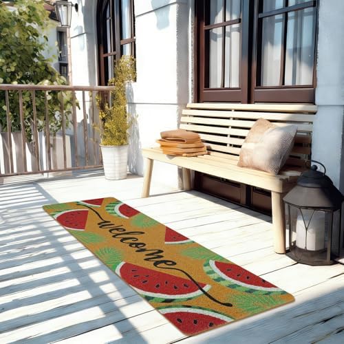 Long Doormat 48x 16 inch Front Door Mat Watermelon Doormat Summer Door Mat Welcome Mat for Front Door Porch Entrance Decor - Image 6