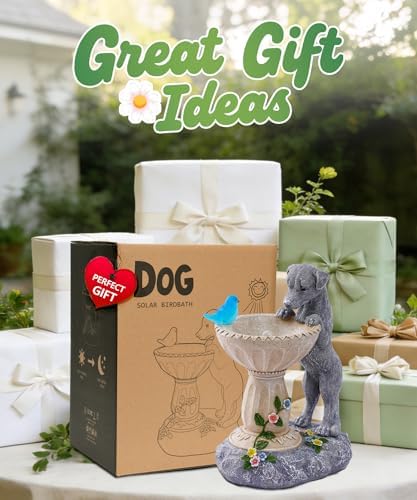Nacome Solar Dog Statues for Garden Decor: IP65 Waterproof Resin - Image 2