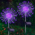 Solar Garden Lights Outdoor, 2 Pack 120 LED Twinkling Firework Lights Decorative with 2 Modes, Outdoor Waterproof Solar Starburst Light for Outside Yard Pathway Garden Decor, Purple by Yaafen