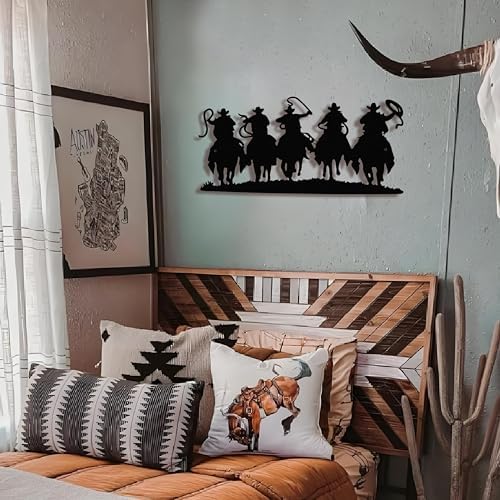 Black Metal Cowboy Wall Art, 3D Western Decor for Living Room, Rustic - Image 6