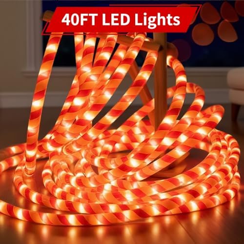 360 LED Christmas Candy Cane Rope Lights, 40FT Waterproof Xmas Tree Light, Connectable Tube Light Plug in for Indoor Outdoor Garden Yard Holiday Wedding Festival Party Decoration - Image 2