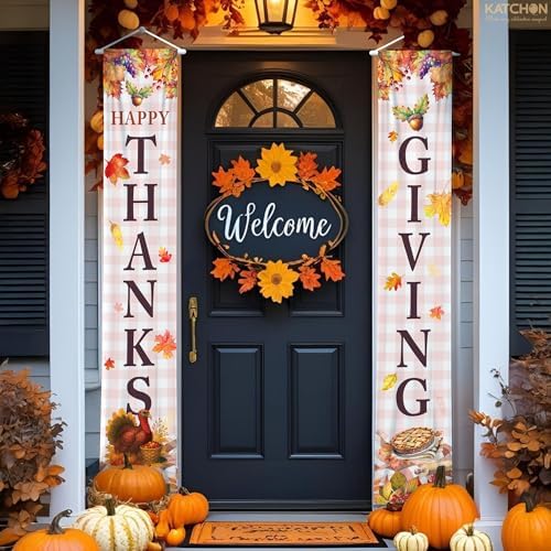 Katchon Happy Thanksgiving Banner Outdoor 72x12 Inch - Image 6