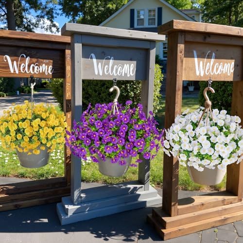 Ouddy Decor 24 Pcs Artificial Morning Glory Flowers for Outdoors, Purple - Image 6