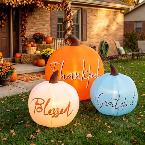 Simgoing Fall Pumpkin Inflatable Decor with Built-in LEDs 5FT Wide - Image 6