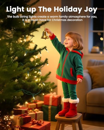 Minetom Clear Christmas String Lights 100 Count 20 Feet Incandescent Bulb - Image 4