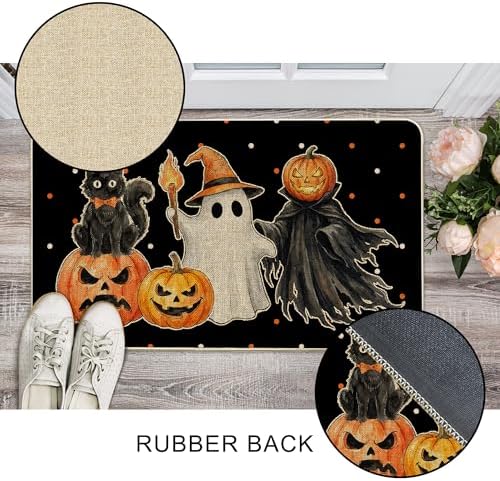 Hexagram Halloween Door Mat Pumpkin Ghost Doormat Front Porch Decorations - Image 4