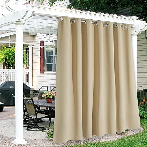 RYB HOME Extra Wide Outdoor Curtains for Patio Waterproof Privacy by RYBHOME