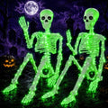 2 Pack Halloween Skeleton Decor 36" Lighted Realistic Skulls (Green) by WelcometoDaboot