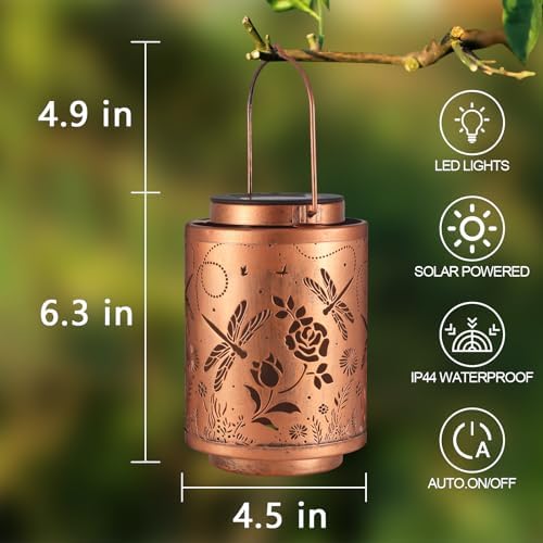 2 Pack Dragonfly Solar Lanterns Garden Decor Birthday Gifts for Women - Image 5