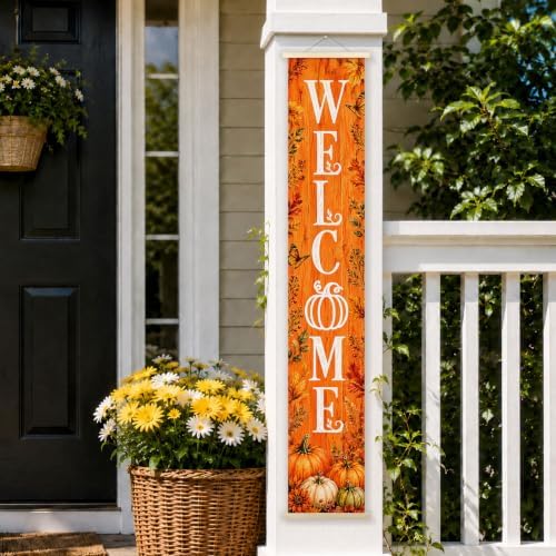 Fall Pumpkin Welcome Porch Door Banner Wall Decorations 8x47 - Image 6