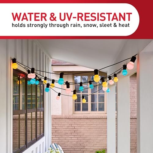 Command Outdoor Light Clips, Clear, 20 Clips, 24 Weather Resistant Strips - Image 4
