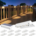 VOLISUN Solar Deck Lights 12 Pack, Warm White Glow LED Large Size Lamp, IP65 Waterproof Step Lights Outdoor for Deck, Step, Fence, Railing, Wall and Stairs (White) by VOLISUN