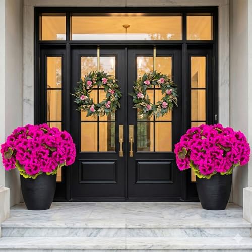 lovemoon 8 Pcs Artificial Geranium Plant Realistic Silk Flowers for Outside UV Resistant Faux Geraniums Flowers for Indoor Outdoor Home Garden Office Decoration (8, Rose Red) - Image 7