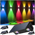 Fence Lights Solar Powered, Multicolor Modes Solar Fence Lights Outdoor IP67 Waterproof, Up and Down Solar Wall Lights Sconce Dusk to Dawn for Patio, House, Garage, Porch, Garden, Festival (4 Pack) by IIRARA