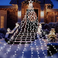 Outdoor Christmas Decorations 11.5ft White Waterfall Christmas Tree Lights by DINGFU